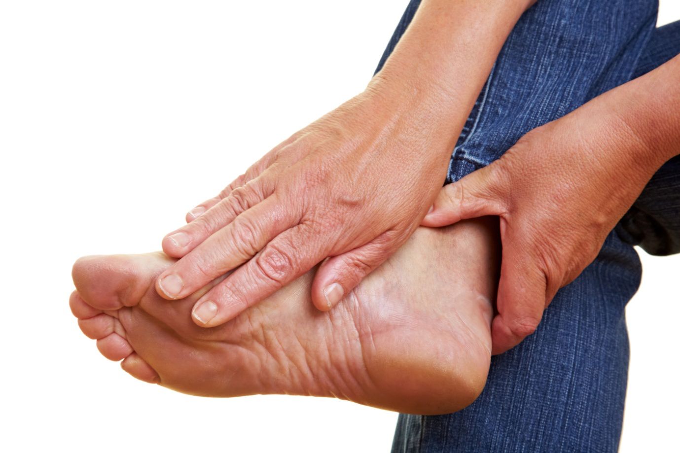 A picture of a person soothing their sore foot. Cranstoun Footcare specialise in the prevention, diagnosis and treatment of problems affecting the foot and lower limb.